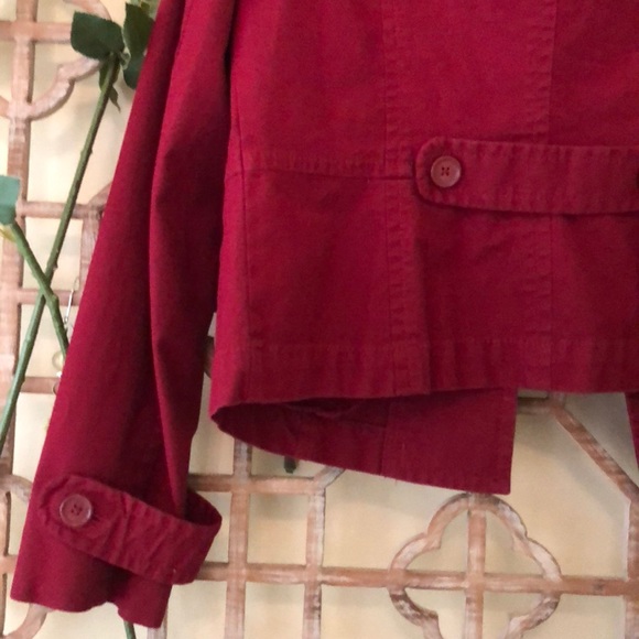Loft maroon military style cotton jacket - Picture 4 of 8